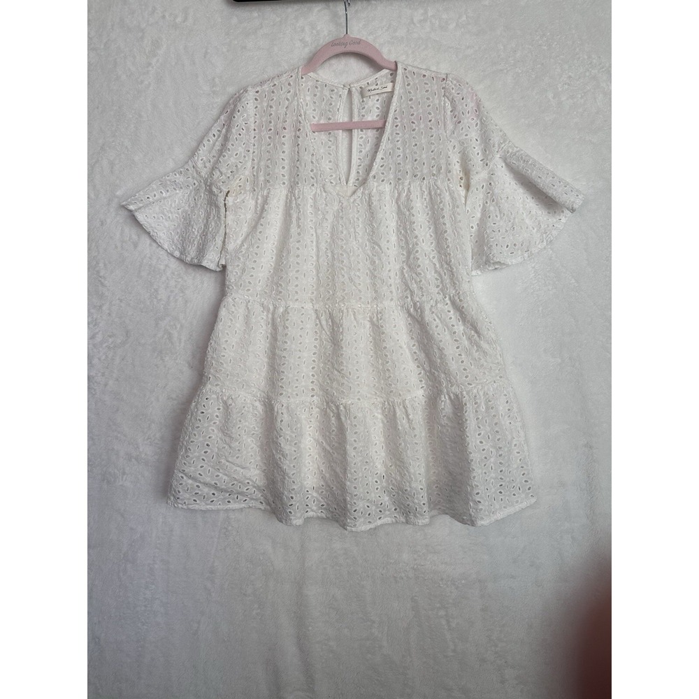 Mustard Seed Swimsuit Cover Up Small White Eyelet Flowy Damage